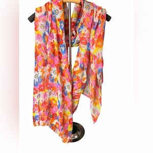 Source Unknown Vibrant Floral Scarf